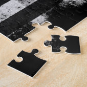 Amerikaanse vlag met zwarte en witte vlag legpuzzel (Zijkant)