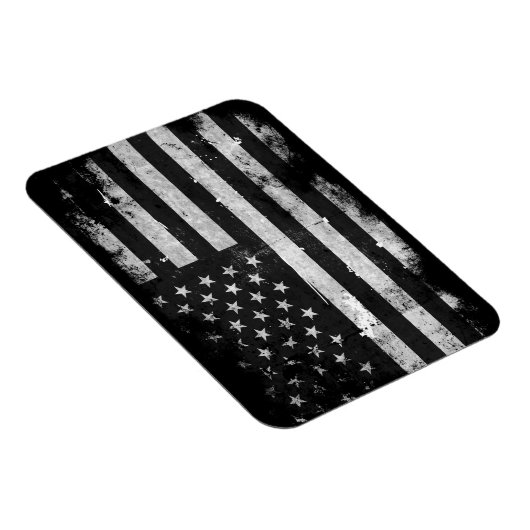Amerikaanse vlag met zwarte en witte vlag magneet (Rechterzijde)