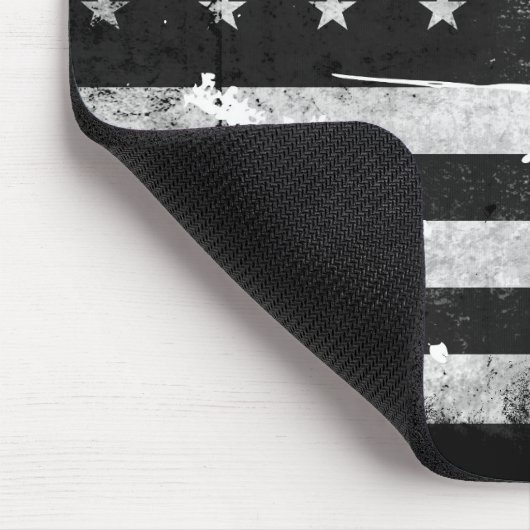 Amerikaanse vlag met zwarte en witte vlag muismat (Hoek)