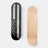 Amerikaanse vlag met zwarte en witte vlag persoonlijk skateboard (Voorkant)