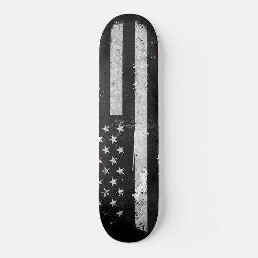 Amerikaanse vlag met zwarte en witte vlag persoonlijk skateboard (Voorkant)