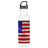 Amerikaanse vlag Metallic Metal Waterfles (Voorkant)