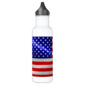 Amerikaanse vlag Metallic Metal Waterfles (Links)