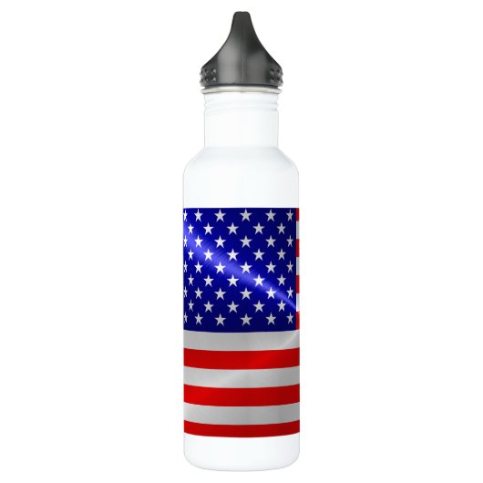 Amerikaanse vlag Metallic Metal Waterfles (Links)