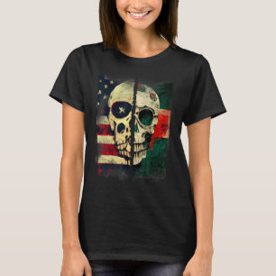 Amerikaanse vlag Mexicaanse Mexicaanse vlag Skull T-shirt
