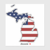 Amerikaanse vlag Michigan Sticker (Vel)