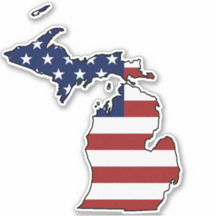 Amerikaanse vlag Michigan Sticker