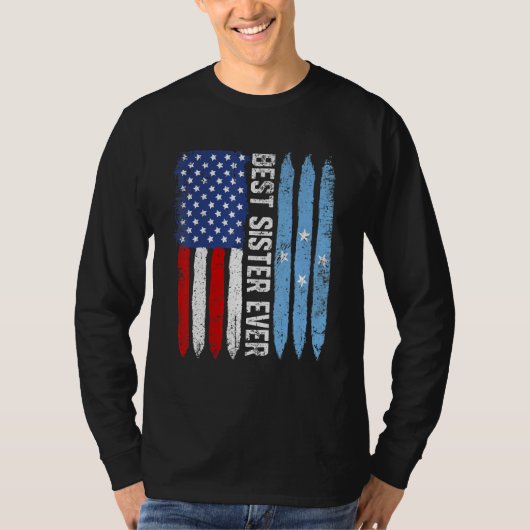 Amerikaanse vlag Micronesia Flag Best Sister Ever  T-shirt (Voorkant)