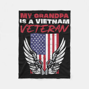 Amerikaanse vlag Mijn opa Vietnam Veteran Memorial Fleece Deken