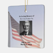 Amerikaanse vlag militair begrafenismonument keramisch ornament (Links)