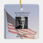 Amerikaanse vlag militair begrafenismonument keramisch ornament (Voorkant)