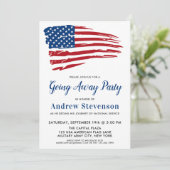 Amerikaanse vlag militair soldaat afscheidsparty kaart (Staand voorkant)