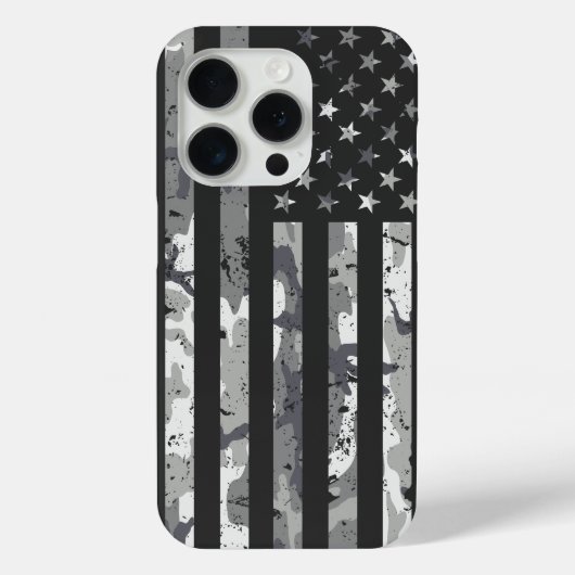 Amerikaanse vlag militaire camouflage wit patroon Case-Mate iPhone case (Achterkant)
