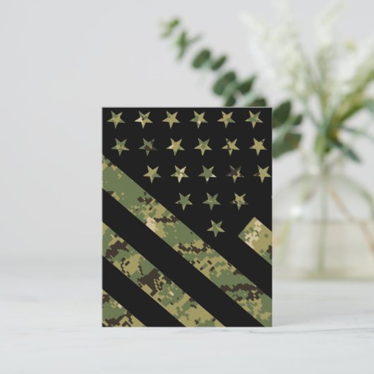 Amerikaanse vlag militaire digitale camouflage bedankkaart (Staand voorkant)