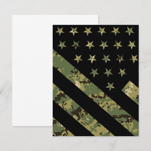 Amerikaanse vlag militaire digitale camouflage bedankkaart (Voorkant / Achterkant)