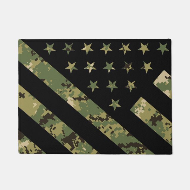 Amerikaanse vlag militaire digitale camouflage deurmat (Voorkant)