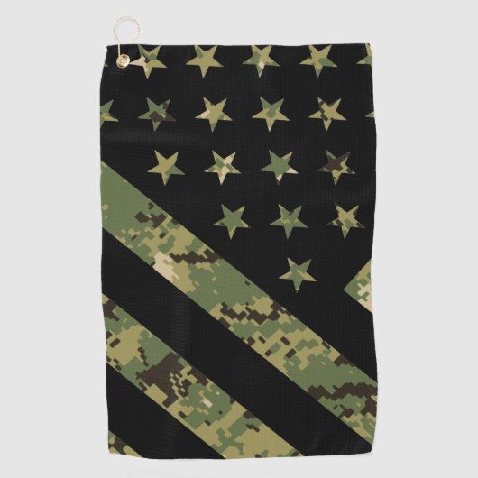 Amerikaanse vlag militaire digitale camouflage golfhanddoek (Voorkant)