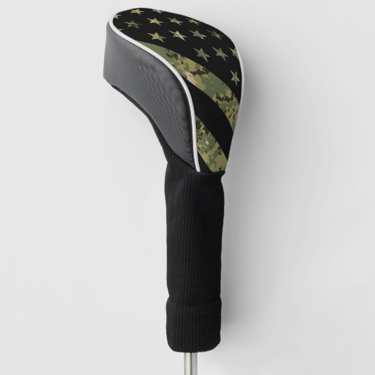 Amerikaanse vlag militaire digitale camouflage golfheadcover (Schuin)