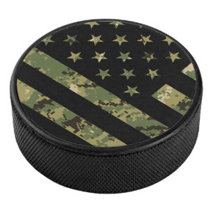 Amerikaanse vlag militaire digitale camouflage hockey puck