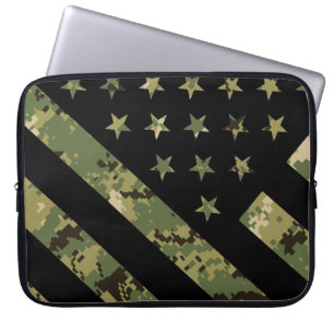 Amerikaanse vlag militaire digitale camouflage laptop sleeve