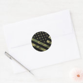 Amerikaanse vlag militaire digitale camouflage ronde sticker (Envelop)