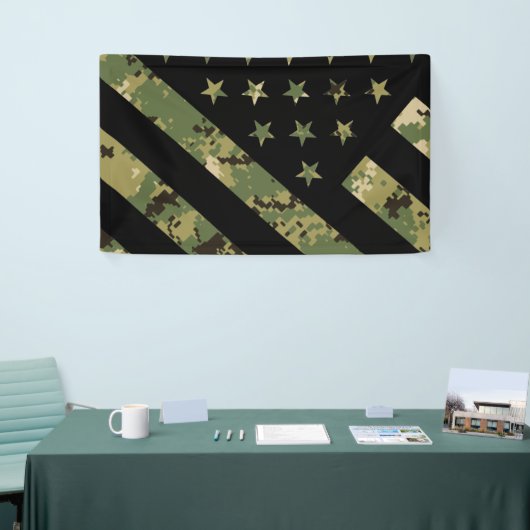 Amerikaanse vlag militaire digitale camouflage spandoek (Beurs)