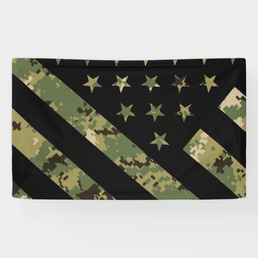 Amerikaanse vlag militaire digitale camouflage spandoek (Horizontaal)