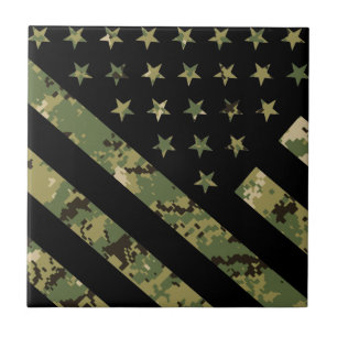 Amerikaanse vlag militaire digitale camouflage tegeltje