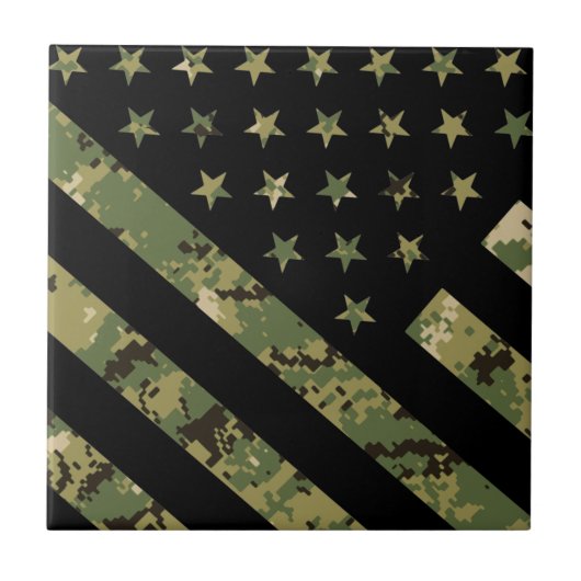 Amerikaanse vlag militaire digitale camouflage tegeltje (Voorkant)
