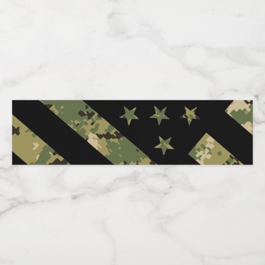 Amerikaanse vlag militaire digitale camouflage waterfles etiket (Enkel label)