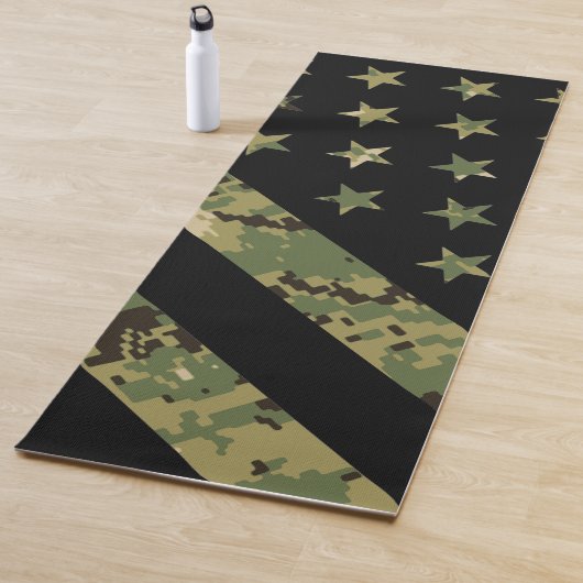 Amerikaanse vlag militaire digitale camouflage yogamat (In situ)