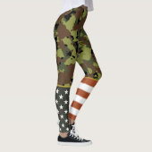 Amerikaanse vlag Militaire Groene Camo Leggings (Rechts)