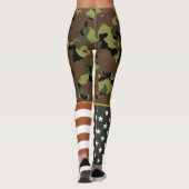 Amerikaanse vlag Militaire Groene Camo Leggings (Achterkant)