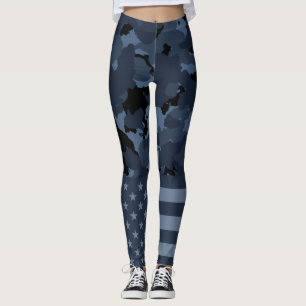 Amerikaanse vlag Militaire nacht Camo Leggings