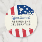 Amerikaanse vlag Militaire Pensioen Bedankjes Labels (Achterkant)