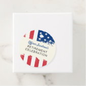 Amerikaanse vlag Militaire Pensioen Bedankjes Labels (In situ)