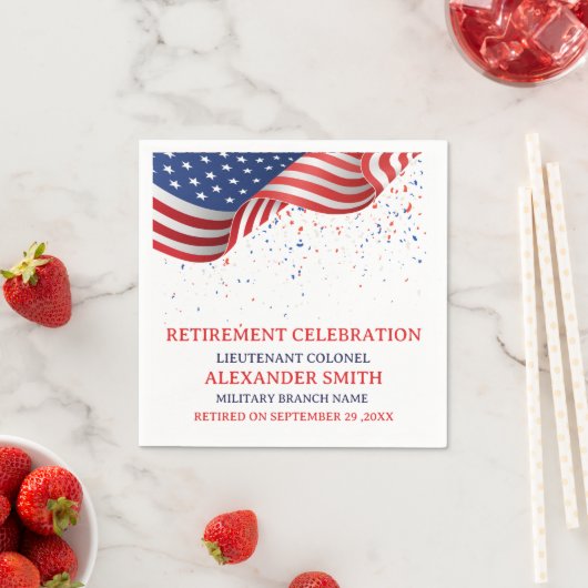 Amerikaanse Vlag Militaire Pensioenpartij Servet (Insitu)