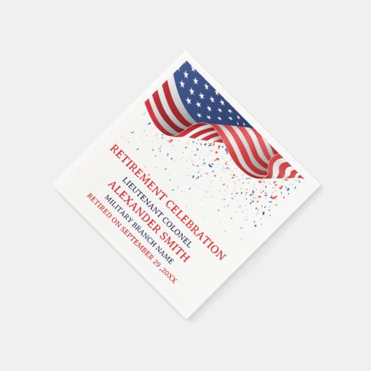 Amerikaanse Vlag Militaire Pensioenpartij Servet (Hoek)