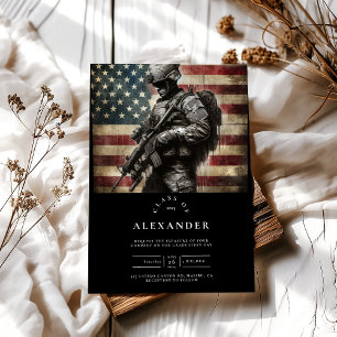 Amerikaanse vlag Militaire Soldaat Afstuderen Kaart