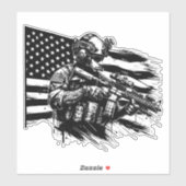 Amerikaanse Vlag Militaire Soldaat Patriottische K Sticker (Vel)