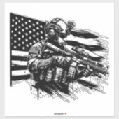 Amerikaanse Vlag Militaire Soldaat Patriottische K Sticker (Vel)