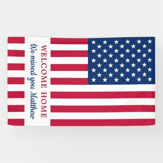 Amerikaanse vlag militaire Soldaat Welkomstpartij Spandoek (Horizontaal)