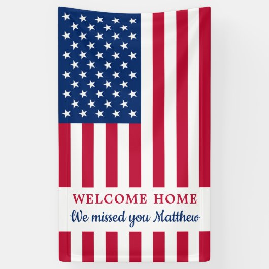 Amerikaanse vlag militaire Soldaat Welkomstpartij Spandoek (Verticaal)