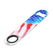 ** Amerikaanse vlag militaire veteraan rood wit bl Speed Flessenopener (Voorkant Gekanteld)