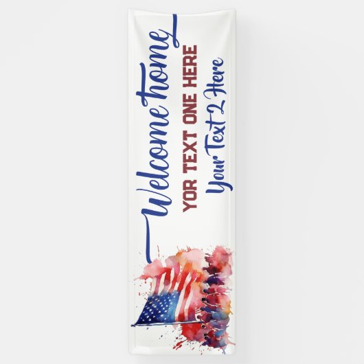 Amerikaanse vlag militaire welkom thuis spandoeken (Verticaal)