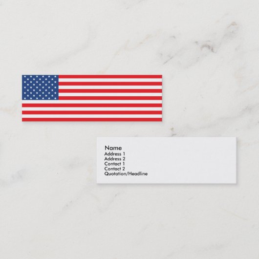 Amerikaanse vlag mini visitekaartje (Voorkant / Achterkant)