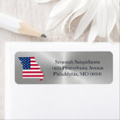 Amerikaanse vlag Missouri Silver Etiket (Insitu)