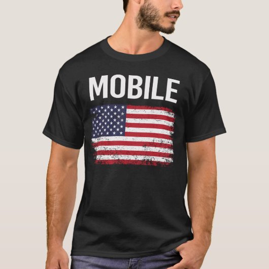 Amerikaanse Vlag Mobiel T-shirt (Voorkant)
