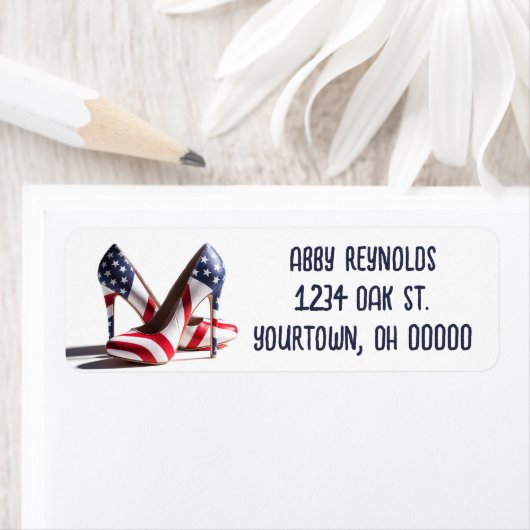 Amerikaanse vlag Mode pompen Etiket (Insitu)