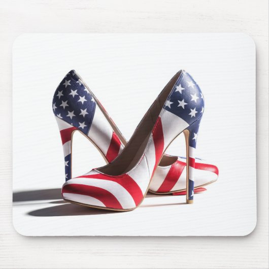 Amerikaanse vlag Mode pompen Muismat (Voorkant)